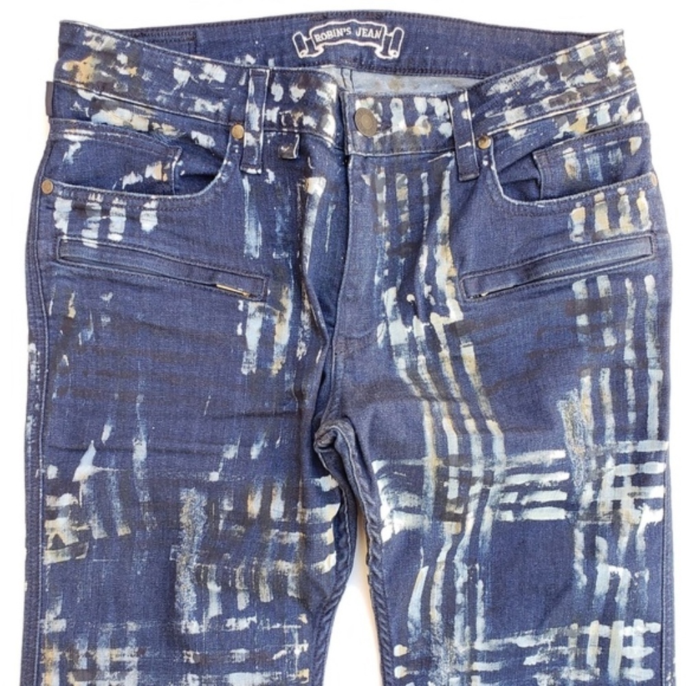NEW ROBIN'S JEAN Motard Slim Jeans SZ 40 - Picture 2 of 8
